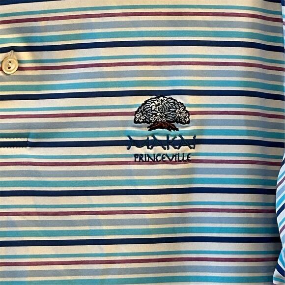 Peter Millar Men's Striped Golf Polo Shirt Multicolor Size S - Picture 4 of 14